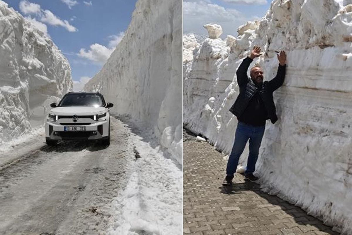 Mayıs ayının ortasında kış manzarası! Kar kalınlığı tam 7 metre