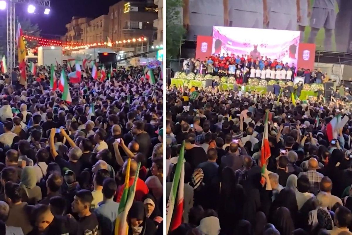 Dünya Kupası'na katılacak İran Milli Futbol Takımı için Tahran'da tören düzenlendi