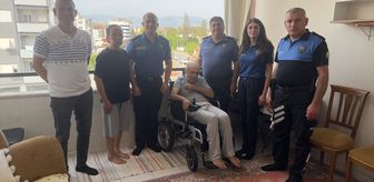 Antalya Emniyet Müdürlüğü emekli polis memuruna akülü sandalye desteği verdi