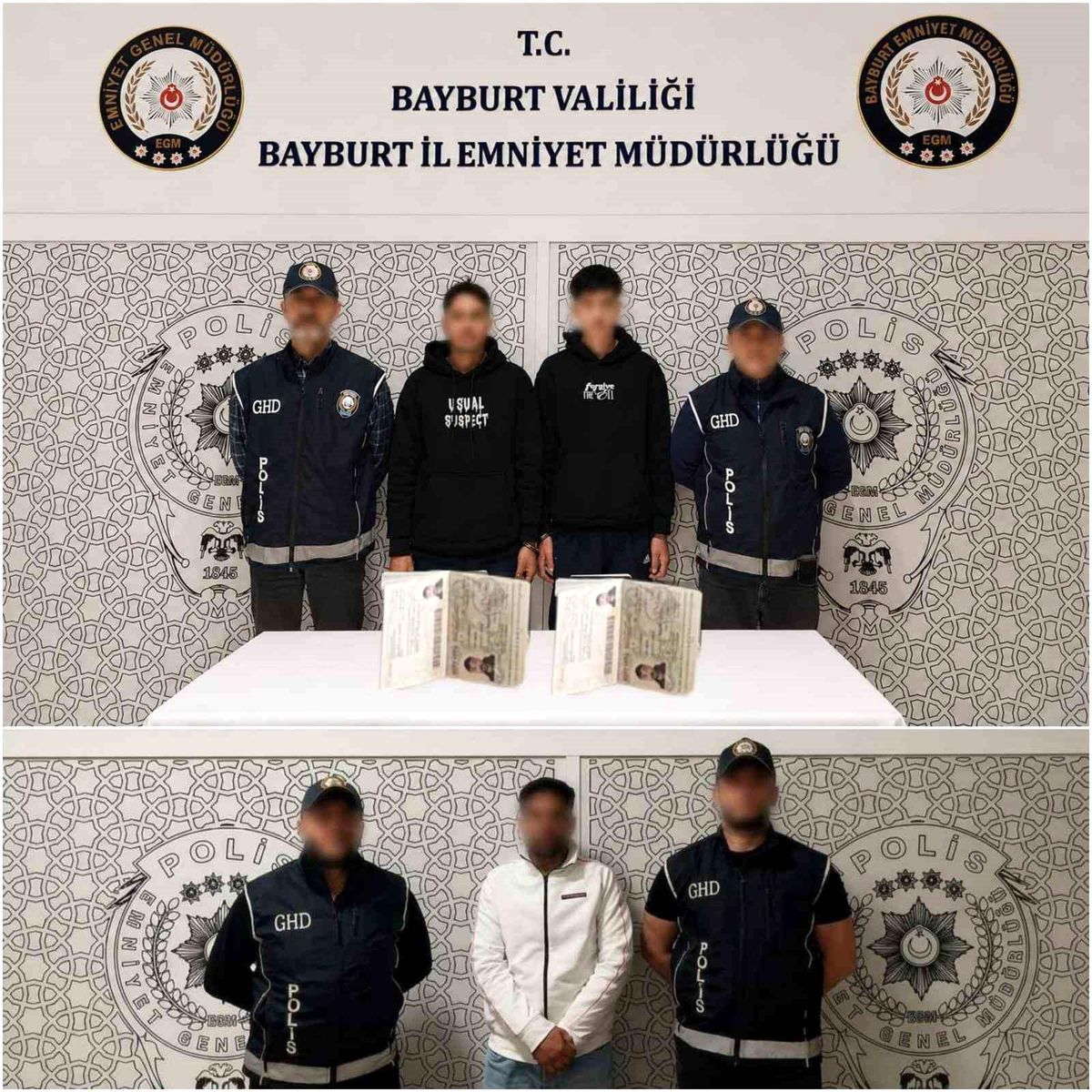 Bayburt'ta 5 düzensiz göçmen yakalandı