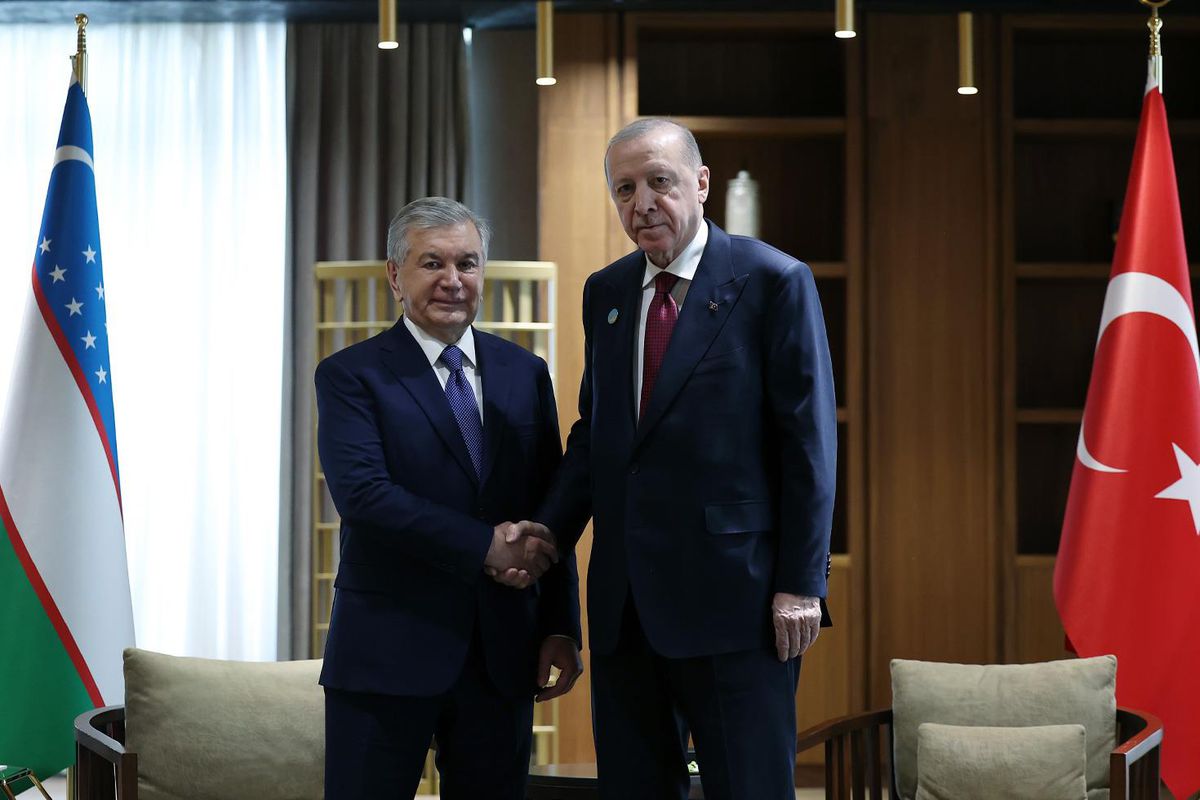 Cumhurbaşkanı Erdoğan, Özbekistan Cumhurbaşkanı Mirziyoyev ile görüştü
