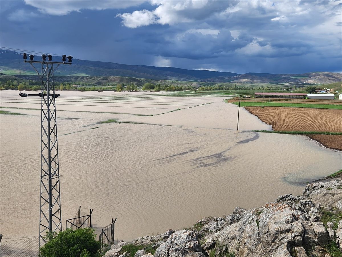 Erzincan'da etkili olan sağanak tarım arazilerinin su altında kalmasına yol açtı