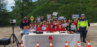 Giresun'da köy okullarına trafik eğitimi