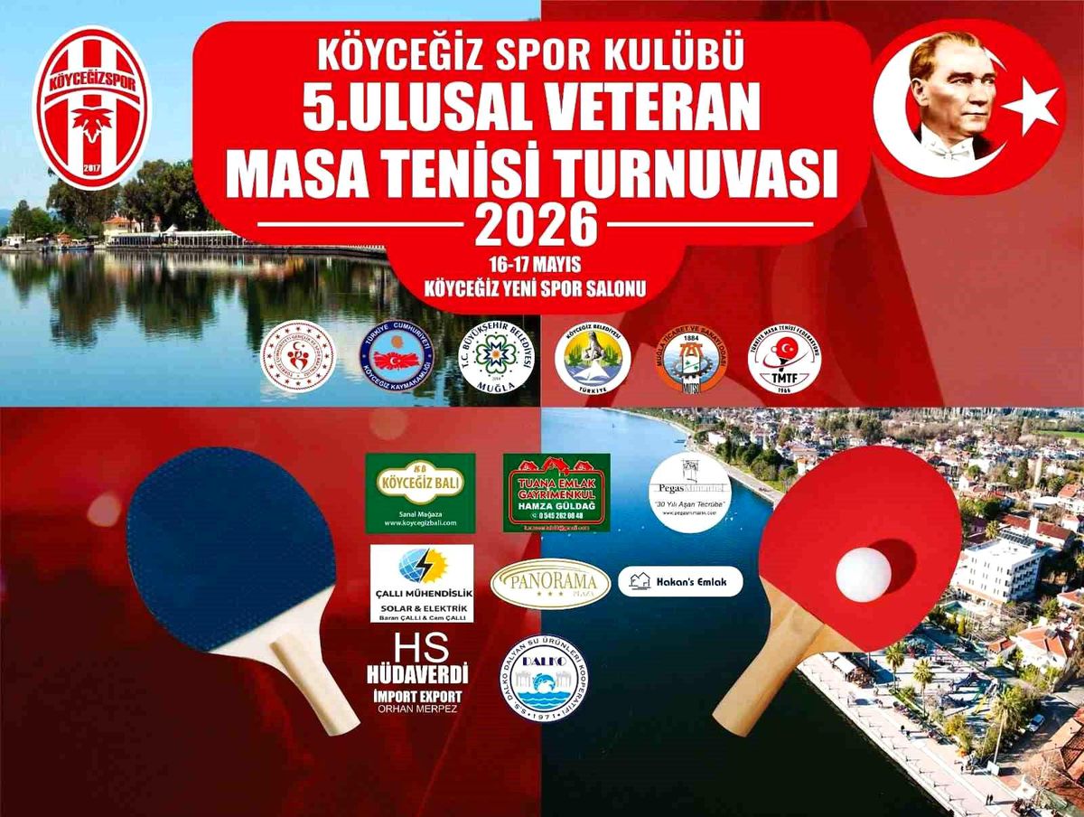 Köyceğiz'de 5. Ulusal Veteran Masa Tenisi Turnuvası düzenlendi