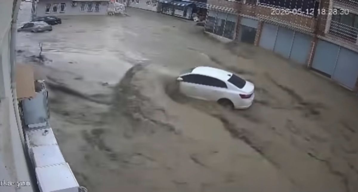 Samsun Havza'daki selin ilk anları kamerada