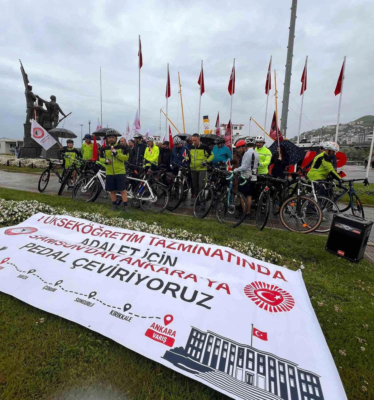 ÜNİPERSEN'den Samsun'dan Ankara'ya bisikletli eylem