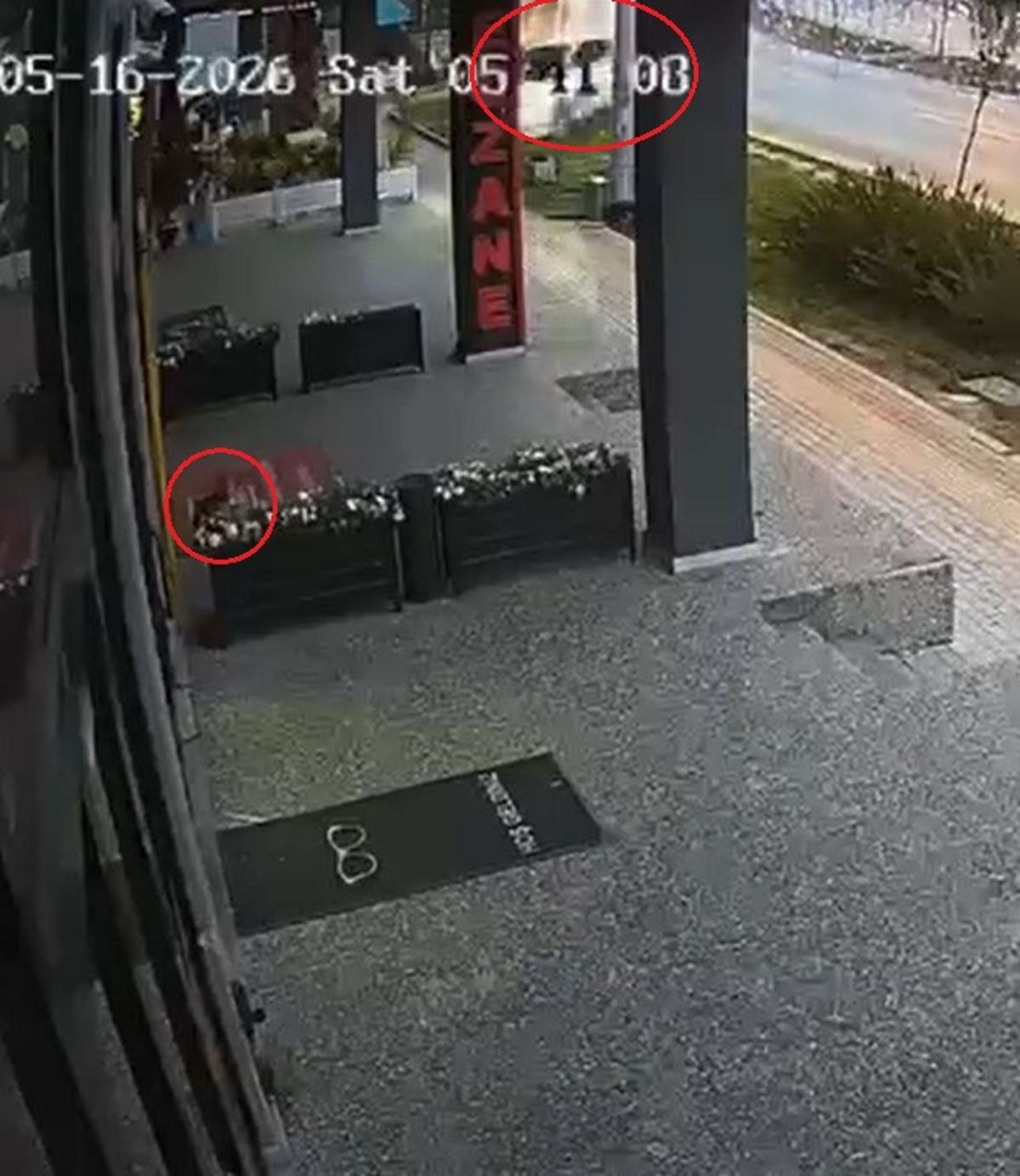 Otomobil, site duvarına çarptı; kaza ve son anda kaçan kedi kamerada