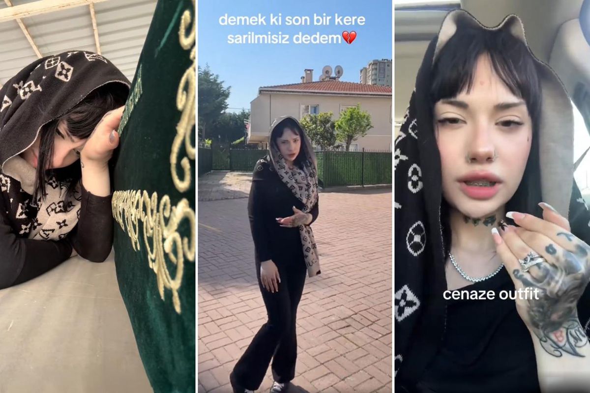 Dedesinin tabutunun başında video çeken TikToker tanıdık çıktı