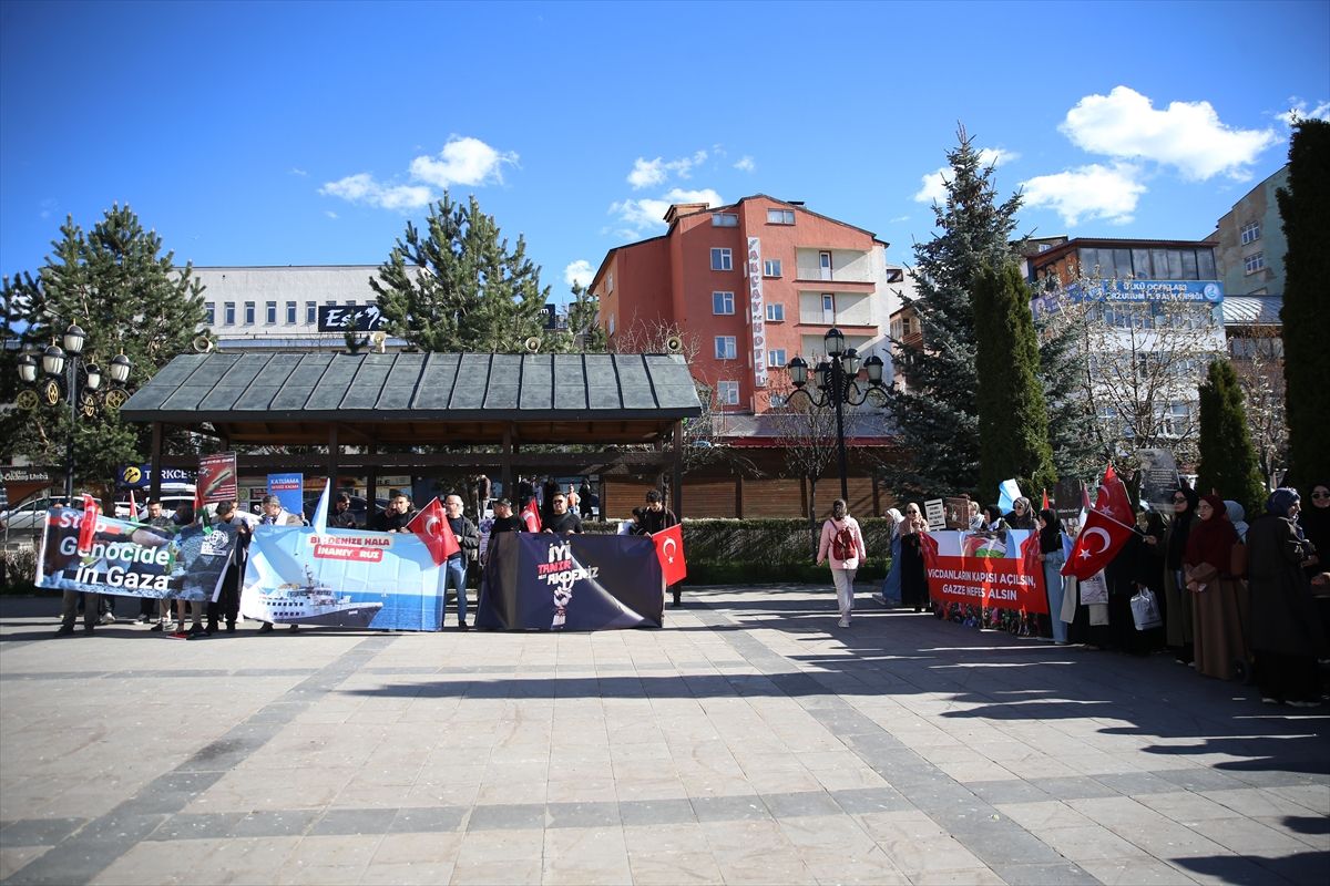 Erzurum'da Küresel Sumud Filosu'na destek verildi