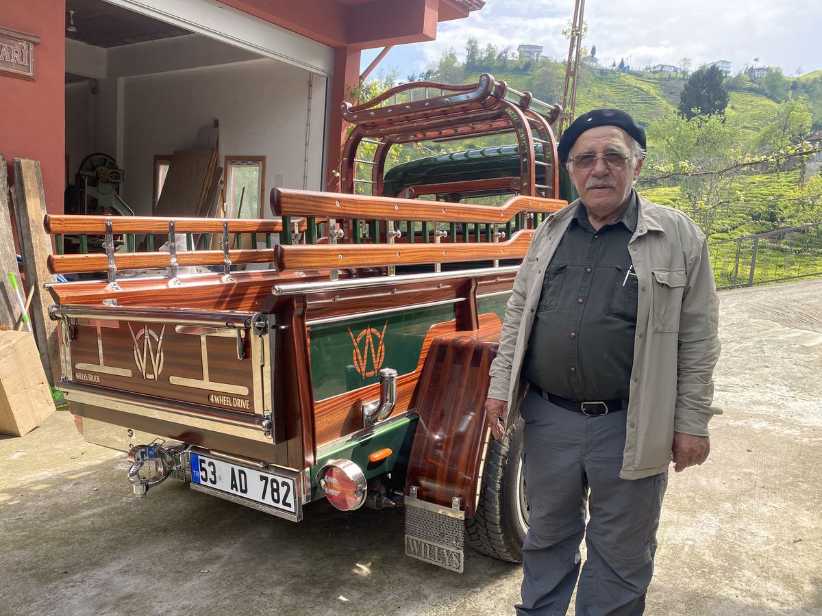 Kündekari ustasından, hurda arazi araca ahşap dokunuş