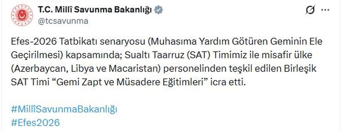 MSB: 'Gemi Zapt ve Müsadere Eğitimleri' icra edildi