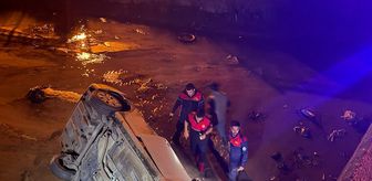 Osmaniye'de sulama kanalına devrilen otomobildeki 3 kişi yaralandı