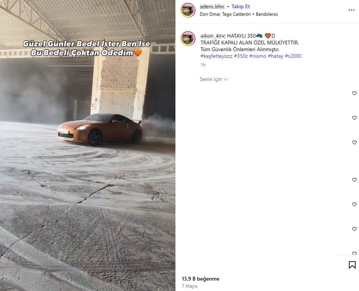 Trafikten menedilen otomobilini aldıktan sonra yine drift yaptı
