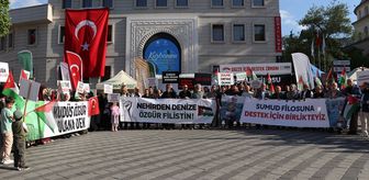 Bursa'da İsrail'in Küresel Sumud Filosu'na saldırısına tepki gösterildi