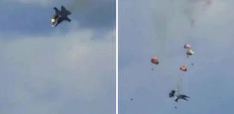 Gösteri sırasında savaş jetleri havada çarpışıp alev topuna döndü