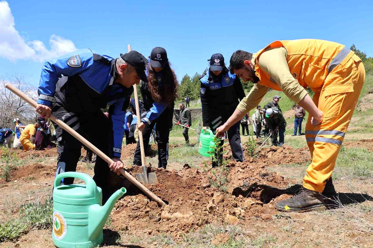 'Orman Benim' diyen Elazığlılar çöp toplayıp fidan dikti