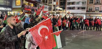 Trabzon ve Rize'de İsrail güçlerinin Küresel Sumud Filosu'na saldırısına tepki gösterildi