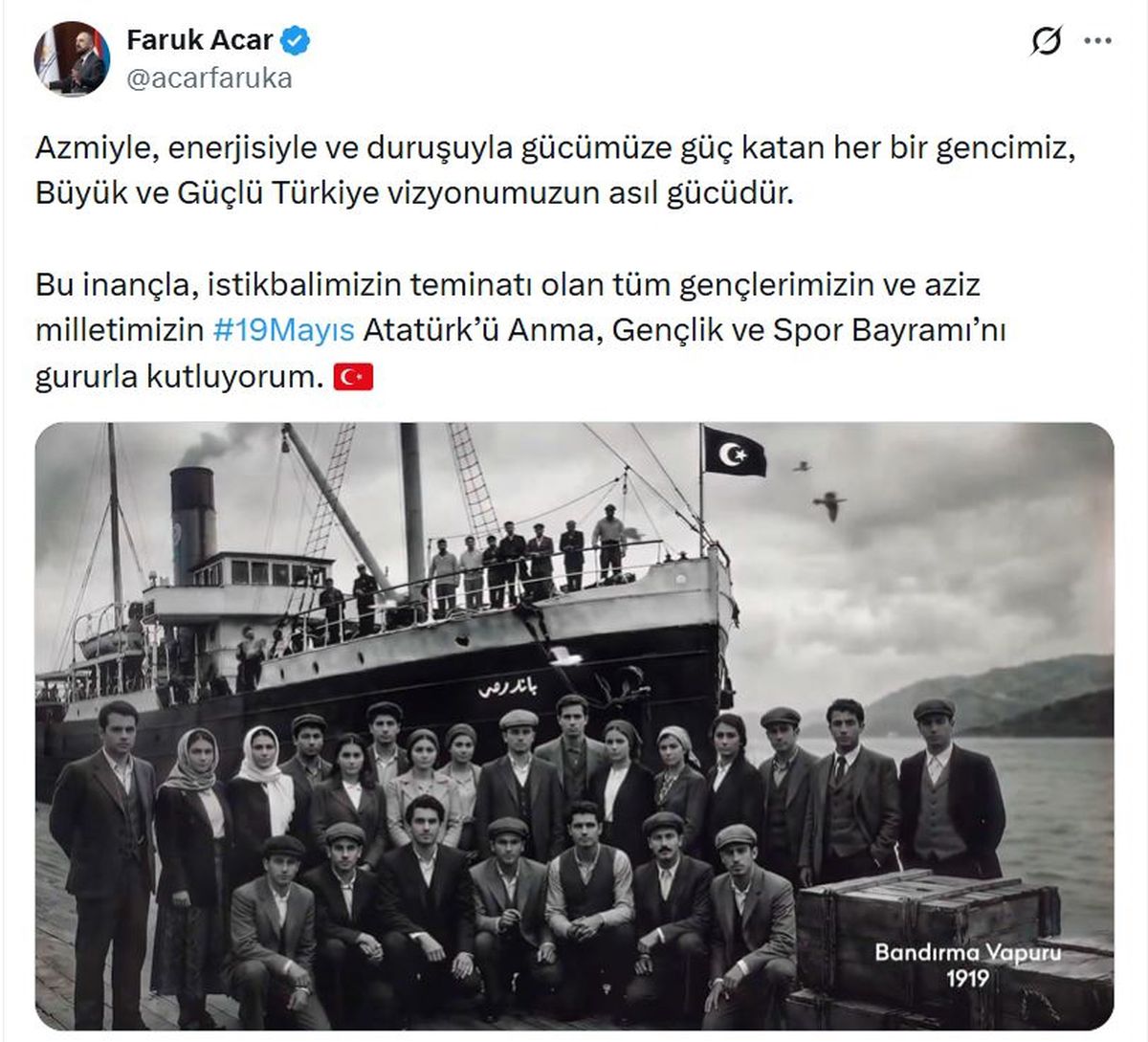 Acar: Gençler büyük Türkiye'nin gücü
