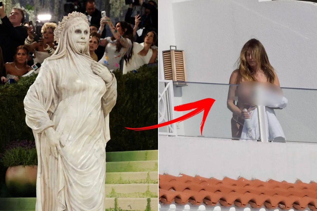 Heidi Klum balkonda üstsüz yakalandı