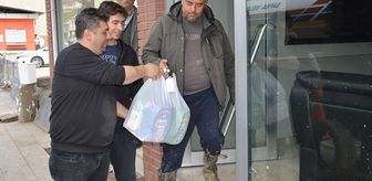 Havza TSO'dan selde iş yeri zarar gören esnafa temizlik ve hijyen paketi