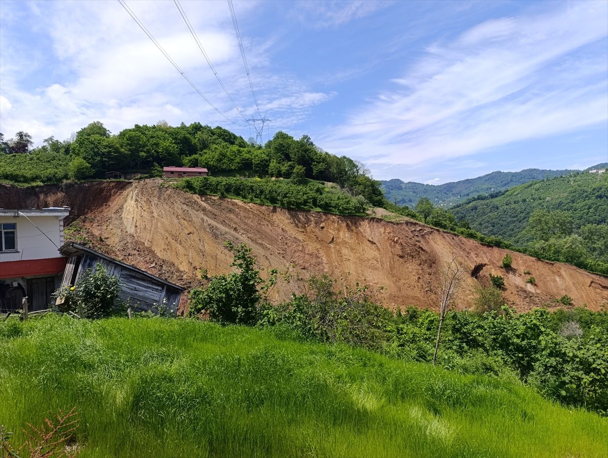 Ordu'da fındık bahçesinde heyelan meydana geldi