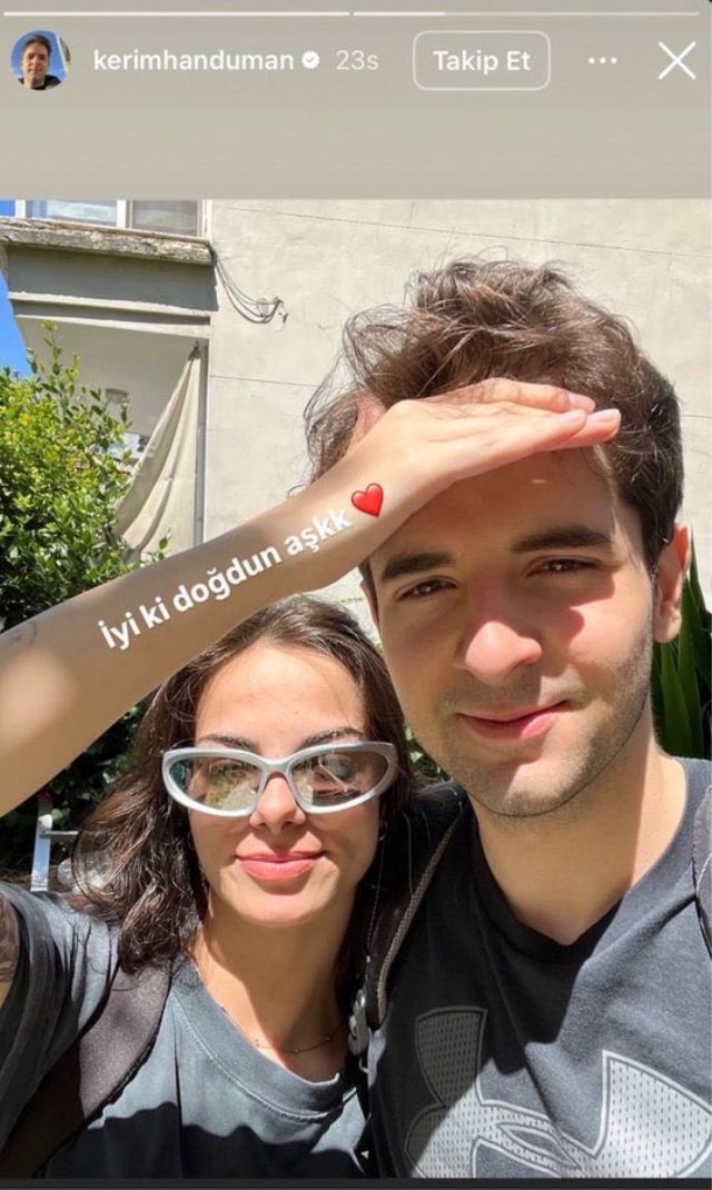 It was revealed that on the day Beyza swam to change islands for former footballer Sercan, her boyfriend shared a love story.