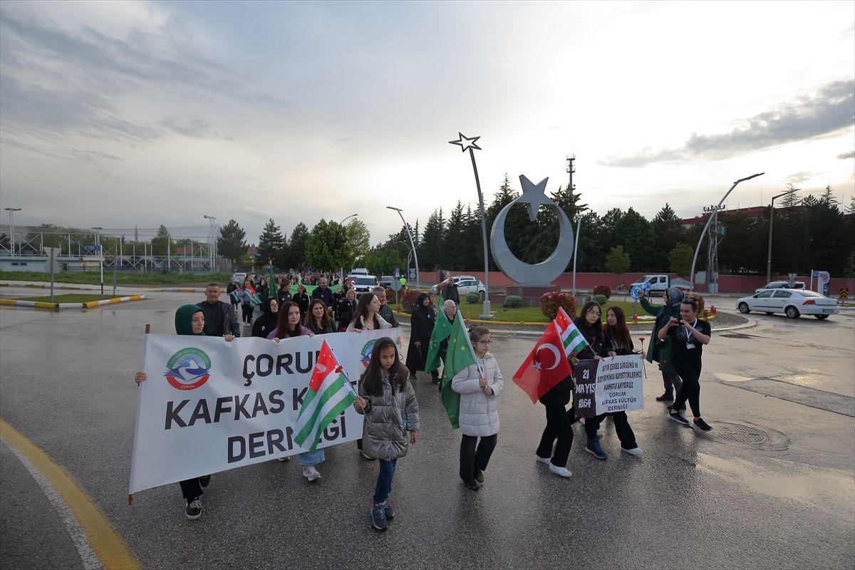 Çorum'da Çerkes sürgününün 162. yıl dönümünde 'sessiz yürüyüş' yapıldı