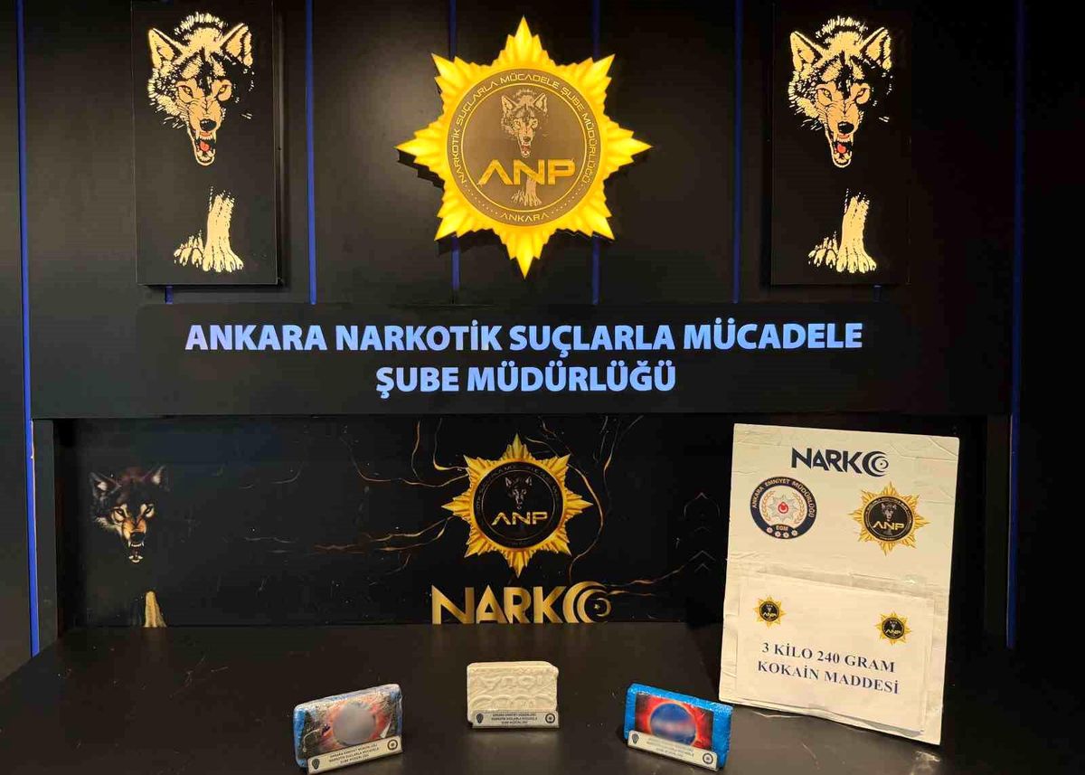 Ankara'da uyuşturucu operasyonu: 3 kilo 240 gram kokain ele geçirildi