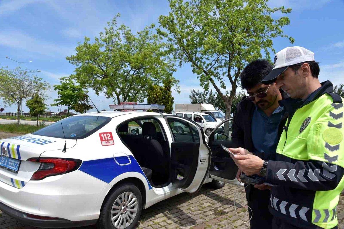 Giresun'da dron destekli trafik denetimi