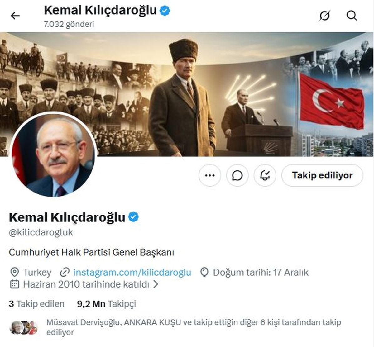 Kılıçdaroğlu, sanal medyadaki unvanını güncelledi