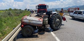 Manisa'da minibüsün traktöre çarpması sonucu 1 kişi öldü, 3 kişi yaralandı