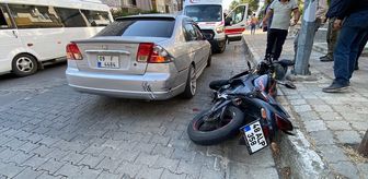 Nazilli'de otomobille çarpışan motosikletin sürücüsü yaralandı
