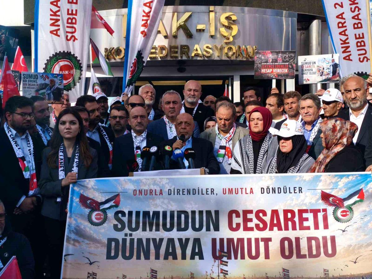 HAK-İŞ lideri Arslan: Sumud filosunda yüz katı işkence gördük