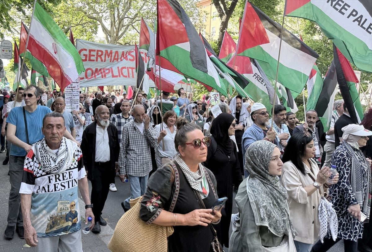 Berlin'de Filistin'e destek gösterisi düzenlendi