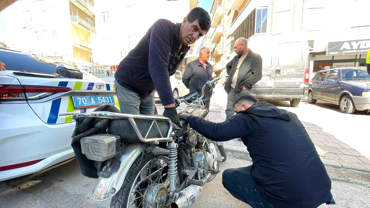 Karaman'da sürücüsünün bırakıp kaçtığı motosikletin şase numarasının kazınmış olduğu belirlendi
