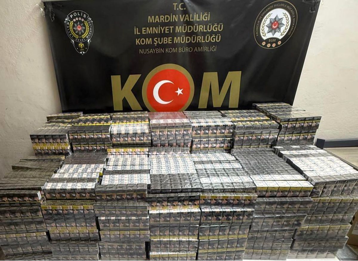 Mardin'de 7 bin 100 paket kaçak sigara ele geçirildi