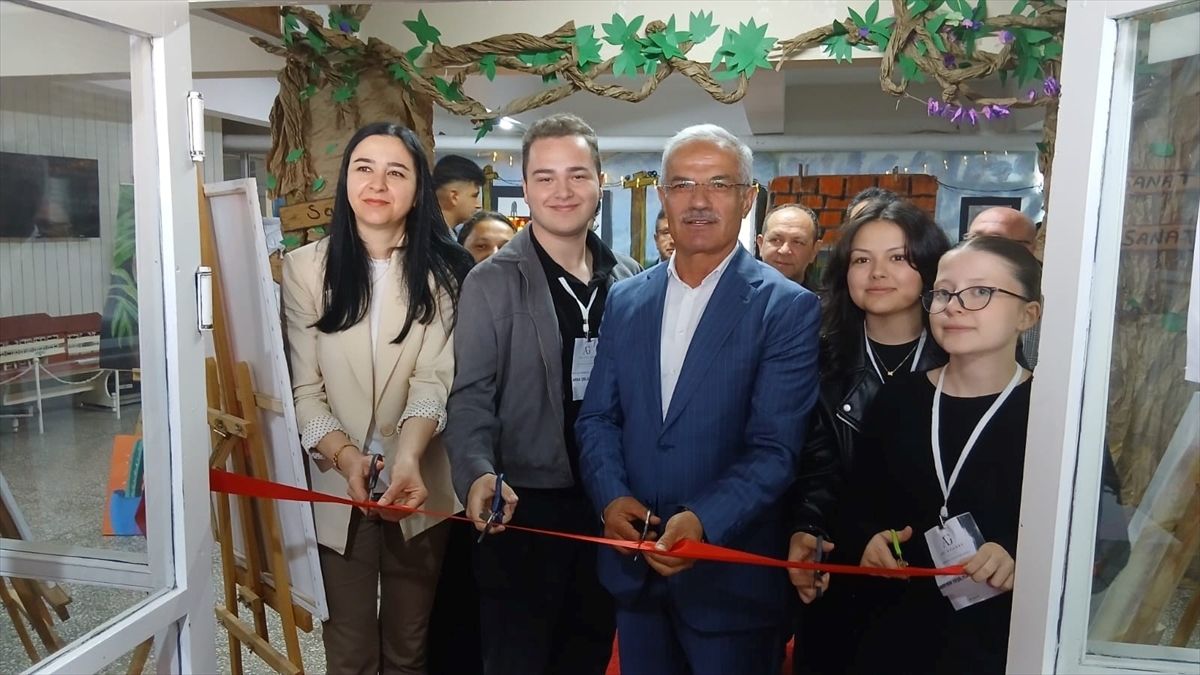 Merzifon'da lise öğrencilerinin hazırladığı resim sergisi açıldı