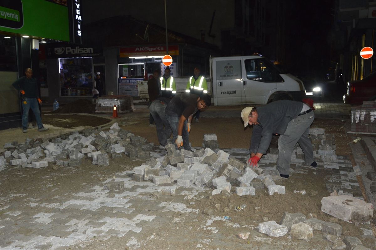 Samsun'un Havza ilçesinde selde zarar gören yollarda bakım ve onarım yapılıyor