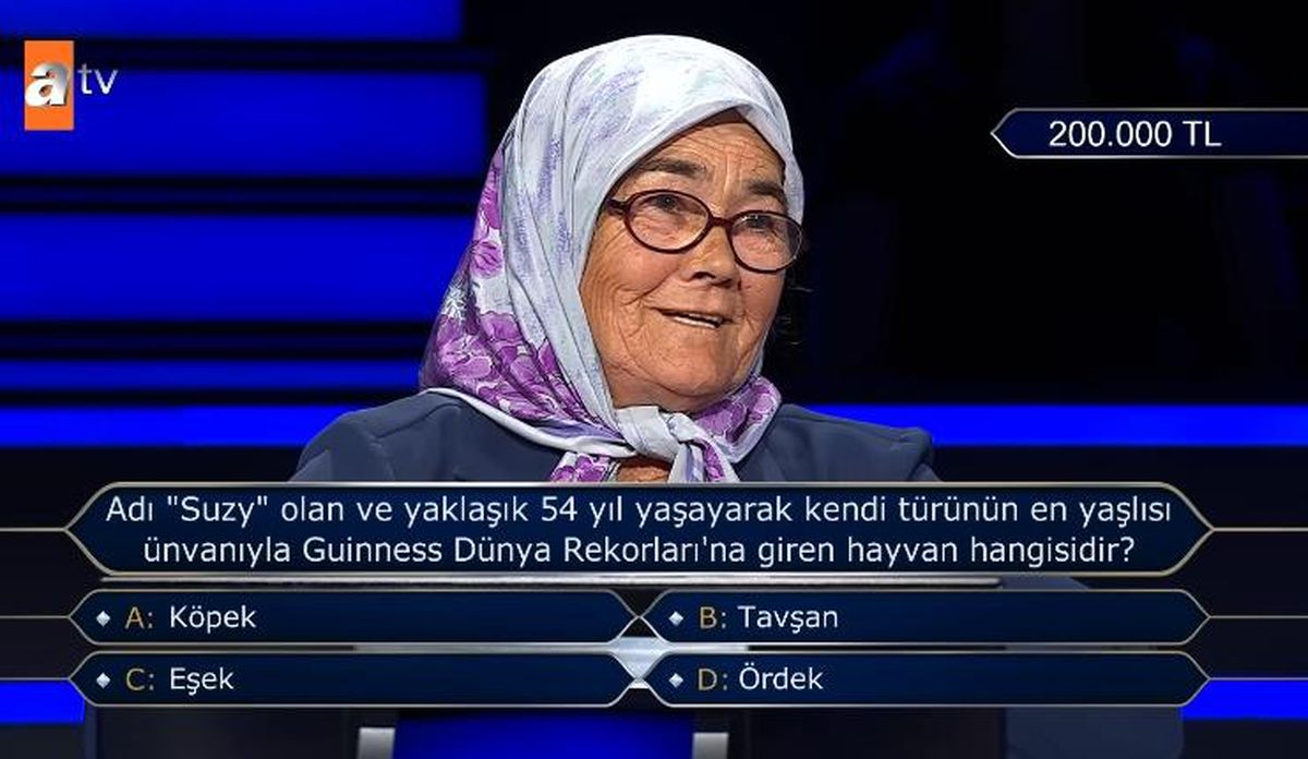 Adı 'Suzy' olan ve yaklaşık 54 yıl yaşayarak kendi türünün en yaşlısı ünvanıyla Guinness Dünya Rekorları'na giren hayvan hangisidir?