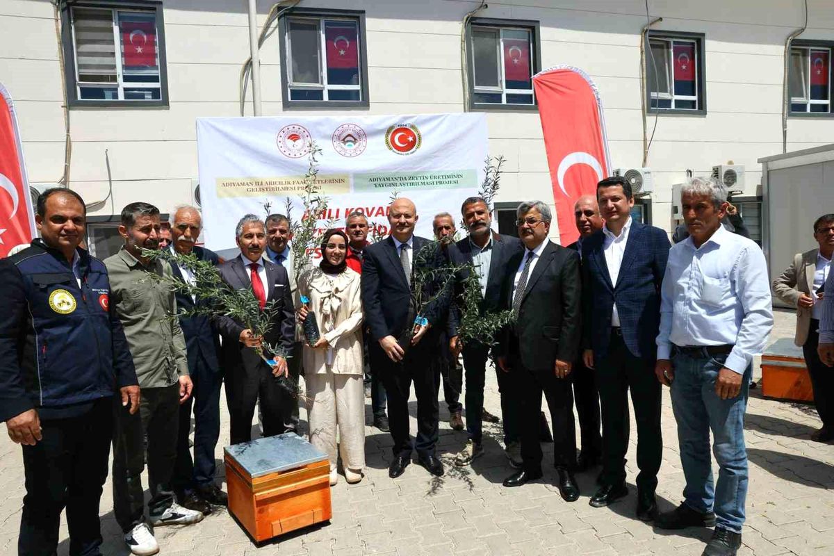 Adıyaman'da çiftçilere zeytin fidanı ve arılı kovan desteği