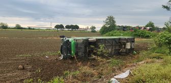 Çanakkale'de tur otobüsü devrildi, 46 kişi yaralandı