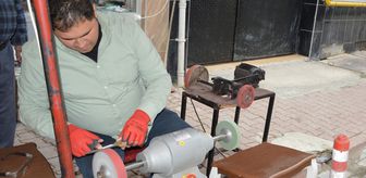 Havza'da bıçak bileme tezgahlarında yoğunluk yaşanıyor