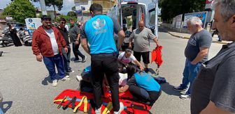 Nazilli'de ani fren yapan motosikletten savrulan yolcu yaralandı