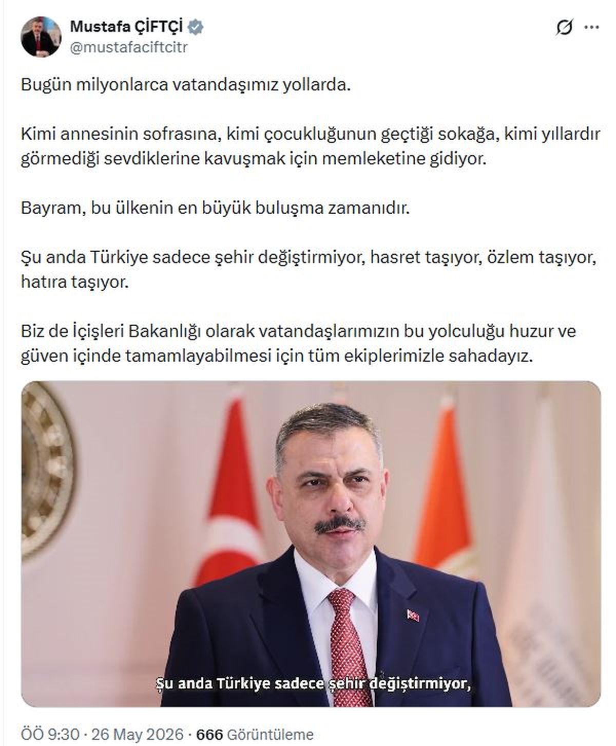 Bakan Çiftçi: Vatandaşlarımızın huzur ve güveni için tüm ekiplerimizle sahadayız