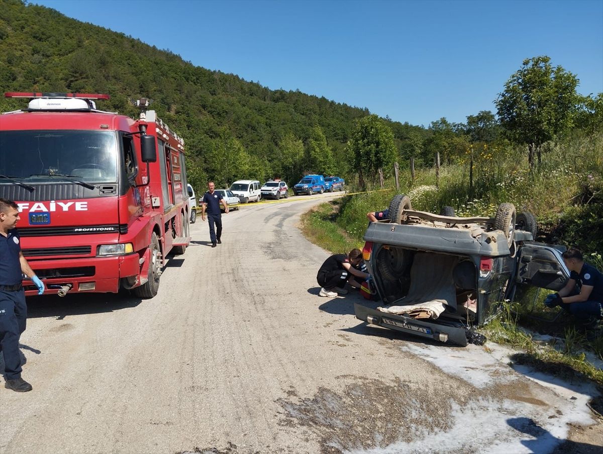 Çan'da devrilen otomobilin sürücüsü öldü