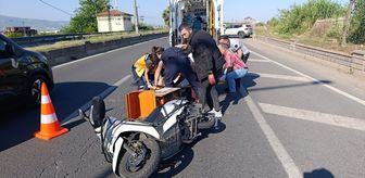 Nazilli'de devrilen motosikletteki 2 kişi yaralandı