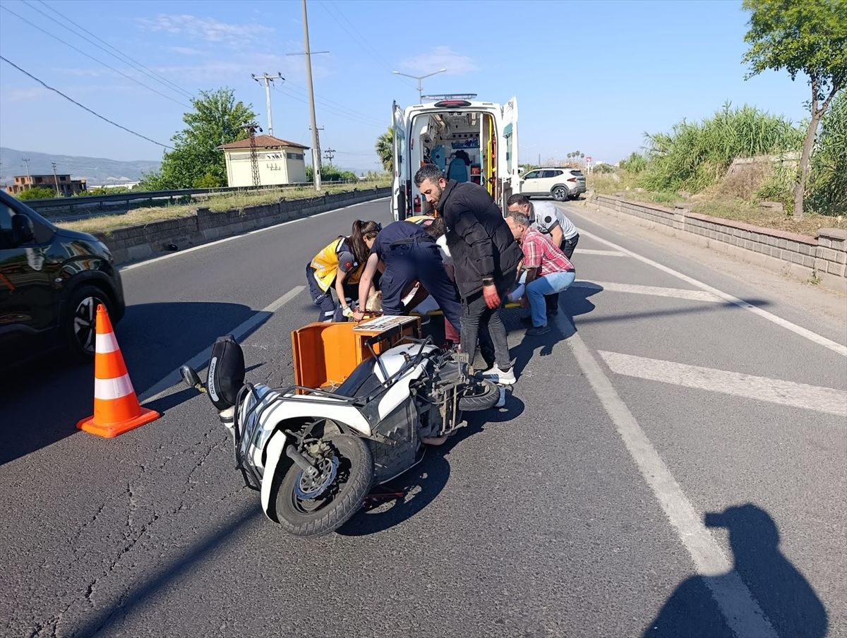 Nazilli'de devrilen motosikletteki 2 kişi yaralandı