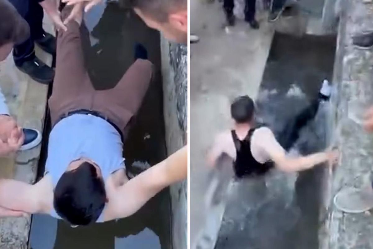 Bayram namazına gelmeyenleri buz gibi suya attılar