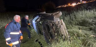 Elazığ'da domuza çarparak şarampole devrilen otomobildeki 5 kişi yaralandı