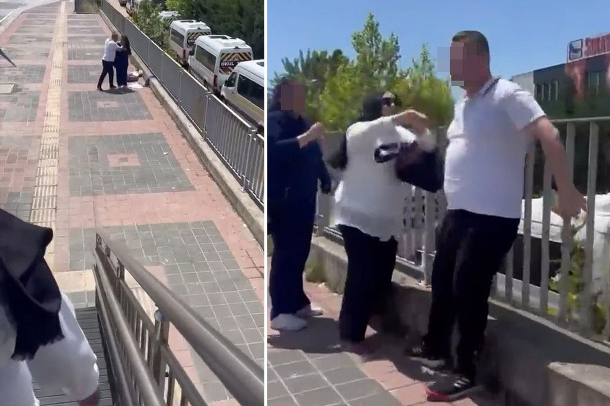 Sokak ortasında darbedilen kadının yardımına bir başka kadın koştu